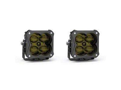 Vivid Lumen Industries FNG RR 3-Inch LED Yellow Light Pods; Fog Beam (Universal; Some Adaptation May Be Required)