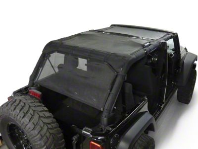 Dirty Dog 4x4 Rear Seat Sun Screen; Black (07-18 Jeep Wrangler JK 4 Door)