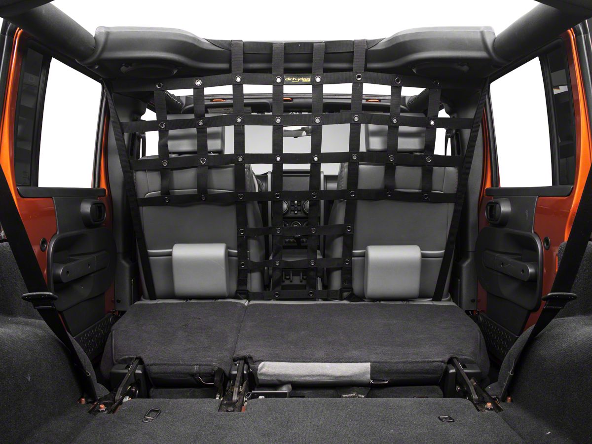for Jeep JKU 4 Door Black Dirtydog 4x4 Pet Divider Behind Front Seats 