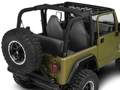 Dirty Dog 4x4 Front Seat Netting; Black (97-06 Jeep Wrangler TJ)