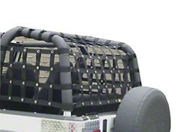 Dirty Dog 4x4 3-Piece Rear Netting Kit; Black (92-95 Jeep Wrangler YJ)
