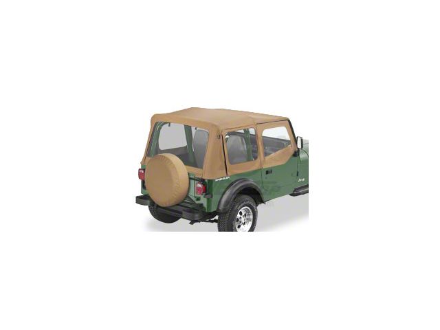 Bestop Sailcloth Replace-A-Top with Clear Windows; Spice (88-95 Jeep Wrangler YJ w/ Steel Half Doors)