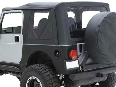 Smittybilt Replacement Top W Upper Door Skins Gray Denim 87 95 Jeep Wrangler Yj W Factory Soft Top Half Doors