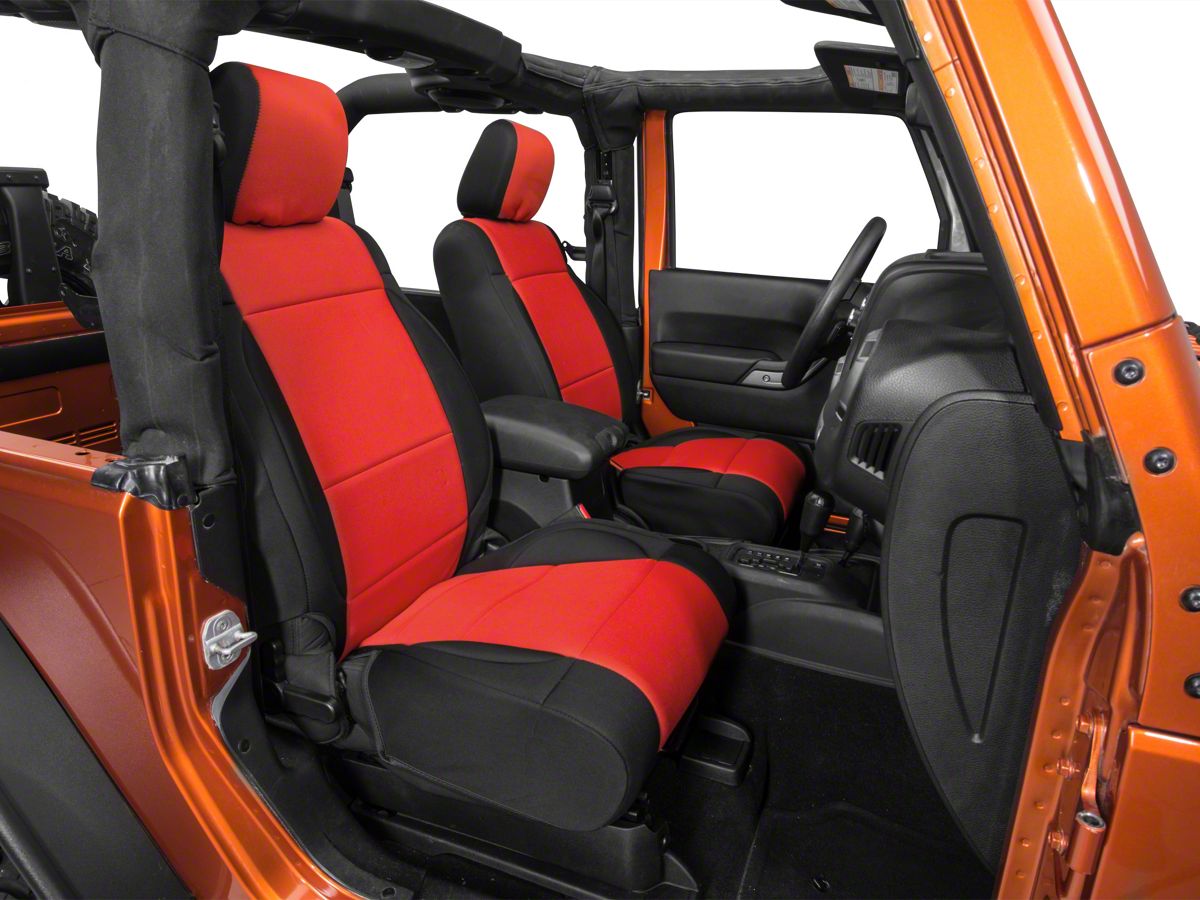 Rugged Ridge Jeep Wrangler Neoprene Front Seat Covers - Black/Red   (11-18 Jeep Wrangler JK)