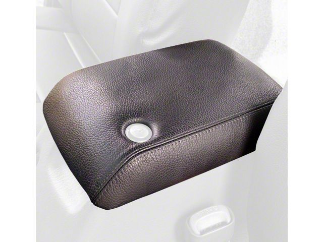 Armrest Cover with Lock Cylinder Cutout; Black Leather with Red Stitching (97-06 Jeep Wrangler TJ)