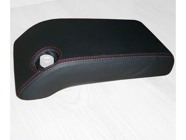 Armrest Cover with Recessed Lock Cylinder Cutout; Gray Leather with Black Stitching (97-06 Jeep Wrangler TJ)