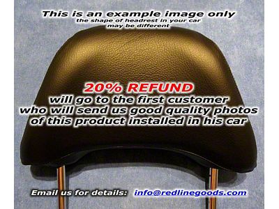Front Headrest Cover; Black Leather with Blue Stitching (11-18 Jeep Wrangler JK)