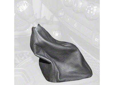 Manual Transmission Shifter Boot; Black Leather with Black Stitching (11-18 Jeep Wrangler JK)