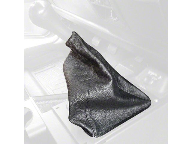 Manual Transmission Shifter Boot; Black Leather with Blue Stitching (05-06 Jeep Wrangler TJ)