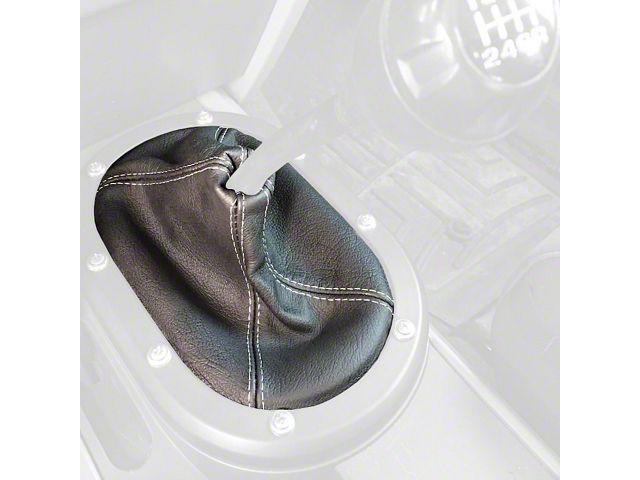 Manual Transmission Shifter Boot; Black Leather with Red Stitching (07-10 Jeep Wrangler JK)