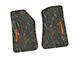 FLEXTREAD Factory Floorpan Fit Tire Tread/Scorched Earth Scene Front Floor Mats with Orange Rubicon Insert; Rugged Woods (20-24 Jeep Gladiator JT)