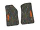 FLEXTREAD Factory Floorpan Fit Tire Tread/Scorched Earth Scene Front Floor Mats with Orange Willys Insert; Rugged Woods (20-24 Jeep Gladiator JT)
