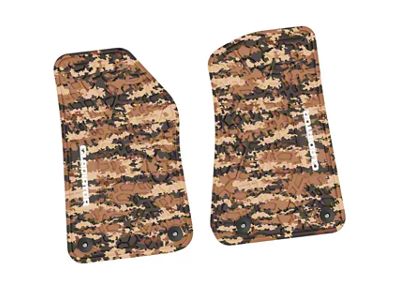 FLEXTREAD Factory Floorpan Fit Tire Tread/Scorched Earth Scene Front Floor Mats with White Gladiator Insert; Cyberflage Camouflage (20-24 Jeep Gladiator JT)