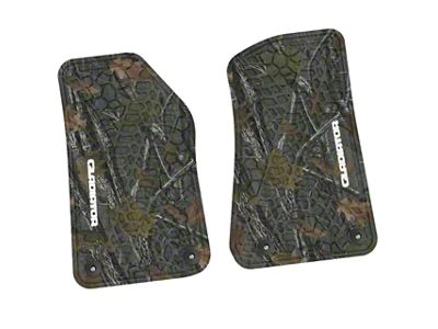 FLEXTREAD Factory Floorpan Fit Tire Tread/Scorched Earth Scene Front Floor Mats with White Gladiator Insert; Rugged Woods (20-24 Jeep Gladiator JT)
