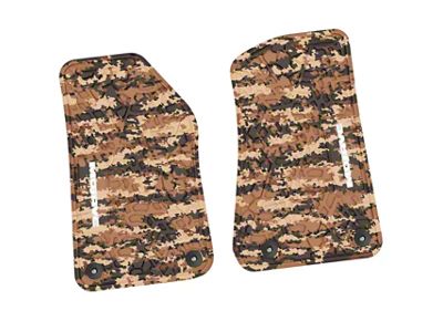 FLEXTREAD Factory Floorpan Fit Tire Tread/Scorched Earth Scene Front Floor Mats with White Mojave Insert; Cyberflage Camouflage (20-24 Jeep Gladiator JT)