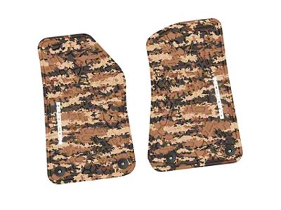 FLEXTREAD Factory Floorpan Fit Tire Tread/Scorched Earth Scene Front Floor Mats with White Rubicon Insert; Cyberflage Camouflage (18-24 Jeep Wrangler JL 2-Door)