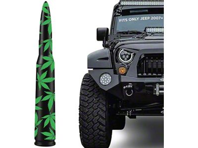 EcoAuto Bullet Antenna; Weed Leaves (07-23 Jeep Wrangler JK & JL)