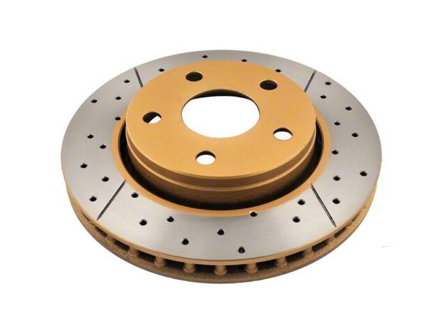 DBA Street Series XGold Cross Drilled and Slotted Rotor; Front (07-18 Jeep Wrangler JK)