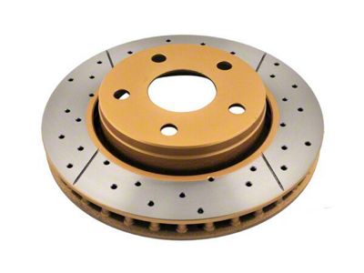 DBA Street Series XGold Cross Drilled and Slotted Rotor; Front (07-18 Jeep Wrangler JK)