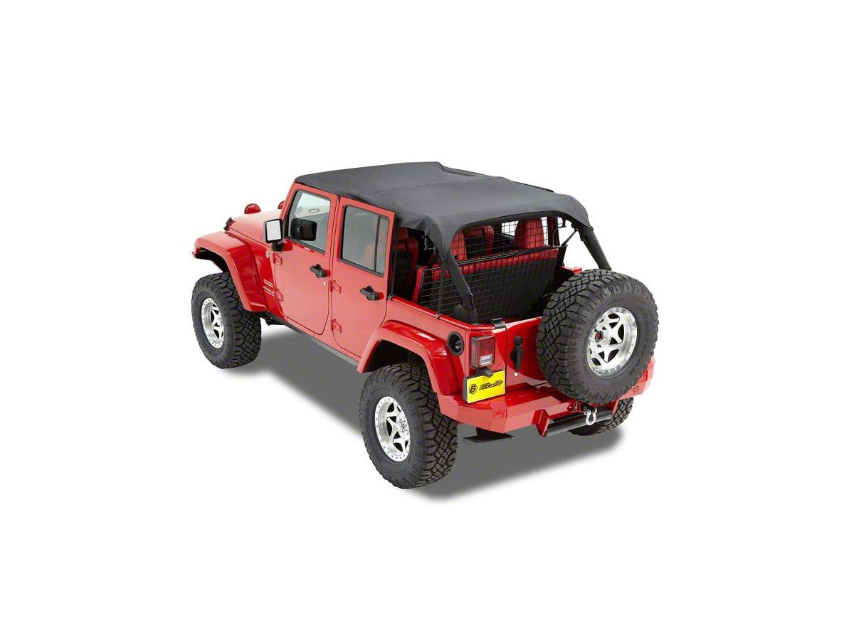 Bestop Jeep Wrangler Safari-Style Header Bikini Top; Black Diamond 52584-35  (10-18 Jeep Wrangler JK 4-Door) - Free Shipping