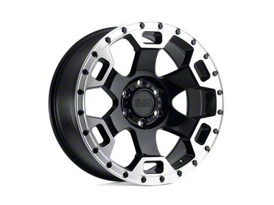 Black Rhino Gauntlet Gloss Black with Mirror Machined Ring Wheel; 17x8.5 (99-04 Jeep Grand Cherokee WJ)