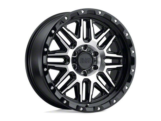 Black Rhino Alamo Gloss Black with Machined Face and Stainless Bolts Wheel; 18x9 (22-24 Jeep Grand Cherokee WL)