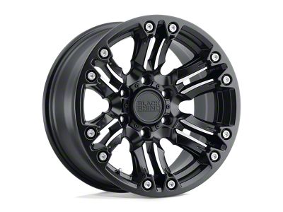 Black Rhino Asagai Matte Black and Machined with Stainless Bolts Wheel; 18x9.5 (18-24 Jeep Wrangler JL)