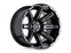 Black Rhino Rampage Gloss Black with Mirror Cut Face and Translucent Clear Wheel; 20x12 (18-24 Jeep Wrangler JL)