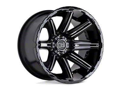 Black Rhino Rampage Gloss Black with Mirror Cut Face and Translucent Clear Wheel; 20x12 (11-21 Jeep Grand Cherokee WK2)