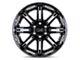 Black Rhino Rampage Gloss Black with Mirror Cut Face and Translucent Clear Wheel; 20x12 (07-18 Jeep Wrangler JK)