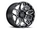 Black Rhino Shrapnel Gloss Black with Milled Spokes Wheel; 20x9.5 (07-18 Jeep Wrangler JK)