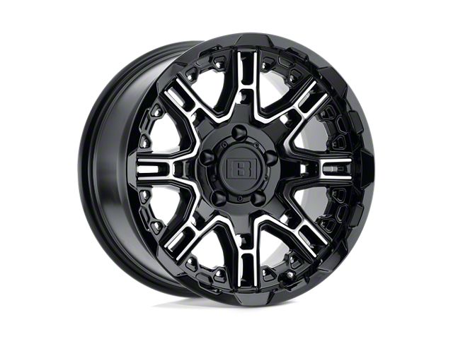 Level 8 Wheels Slingshot Gloss Black with Machined Face Wheel; 22x10 (11-21 Jeep Grand Cherokee WK2)