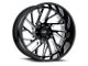 Tuff A.T. T4B Gloss Black with Milled Spokes Wheel; 22x12 (07-18 Jeep Wrangler JK)