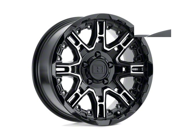 Level 8 Wheels Slingshot Gloss Black with Machined Face Wheel; 22x11.5 (11-21 Jeep Grand Cherokee WK2)