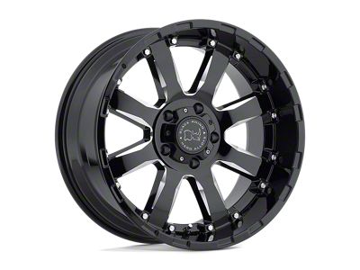 Black Rhino Sierra Gloss Black with Milled Spokes Wheel; 22x11.5 (07-18 Jeep Wrangler JK)