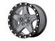 ATX Series Ravine Matte Gray with Black Reinforcing Ring Wheel; 20x10 (07-18 Jeep Wrangler JK)