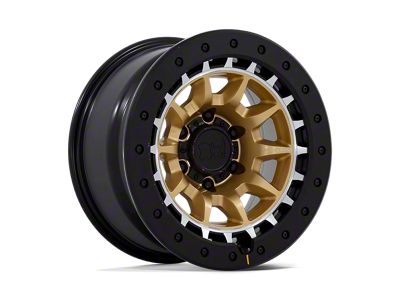 Black Rhino Tusk Matte Gold with Machined Ring Wheel; 17x8.5 (07-18 Jeep Wrangler JK)