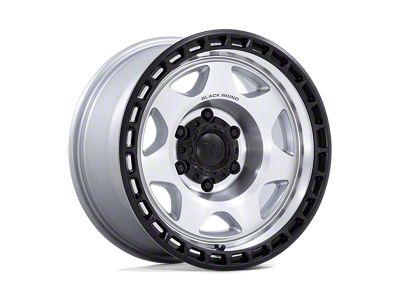 Black Rhino Voyager Silver Machined Face with Matte Black Lip Wheel; 17x8.5 (20-24 Jeep Gladiator JT)