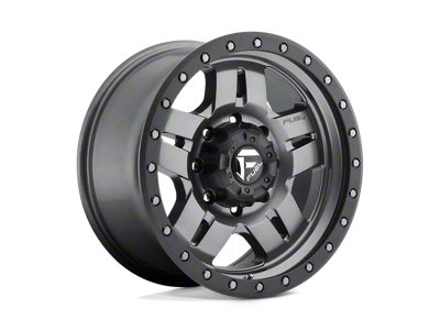 Fuel Wheels Anza Matte Gunmetal with Black Bead Ring Wheel; 20x10 (18-24 Jeep Wrangler JL)