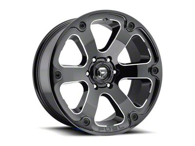 Fuel Wheels Beast Gloss Black Milled Wheel; 20x10 (07-18 Jeep Wrangler JK)
