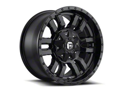 Fuel Wheels Sledge Matte Black with Gloss Black Lip Wheel; 18x8 (07-18 Jeep Wrangler JK)