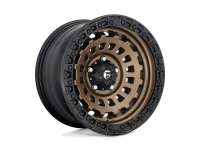 Fuel Wheels Zephyr Matte Bronze with Black Bead Ring Wheel; 17x9 (07-18 Jeep Wrangler JK)