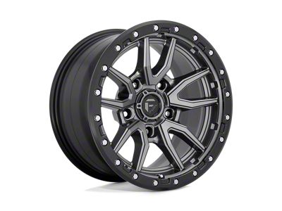Fuel Wheels Rebel Matte Gunmetal with Black Bead Ring Wheel; 17x9 (99-04 Jeep Grand Cherokee WJ)