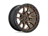 Fuel Wheels Rebel Matte Bronze with Black Bead Ring Wheel; 17x9; -12mm Offset (07-18 Jeep Wrangler JK)