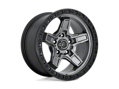 Fuel Wheels Kicker Matte Gunmetal with Black Bead Ring Wheel; 17x9 (07-18 Jeep Wrangler JK)