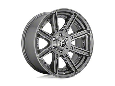 Fuel Wheels Rogue Platinum Brushed Gunmetal with Tinted Clear Wheel; 20x10 (07-18 Jeep Wrangler JK)