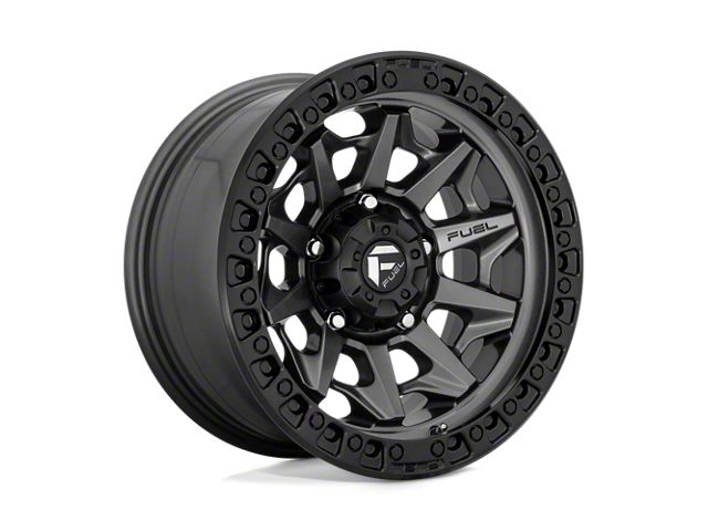 Fuel Wheels Covert Matte Gunmetal with Black Bead Ring Wheel; 17x9 (07-18 Jeep Wrangler JK)