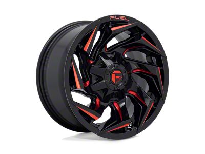 Fuel Wheels Reaction Gloss Black Milled with Red Tint Wheel; 15x8 (76-86 Jeep CJ7)