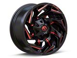 Fuel Wheels Reaction Gloss Black Milled with Red Tint Wheel; 22x12; -44mm Offset (87-95 Jeep Wrangler YJ)