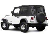 Complete Soft Top with Clear Windows; Black Denim (76-95 Jeep CJ7 & Wrangler YJ w/ Half Doors)